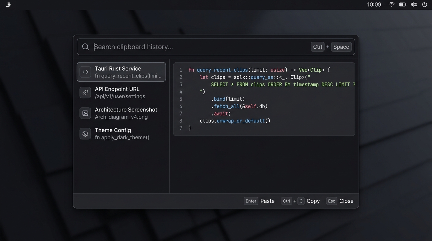 Clipboard project preview